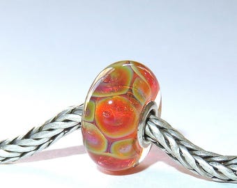 Luccicare Lampwork Bead - Opal IV - Lined with Sterling Silver