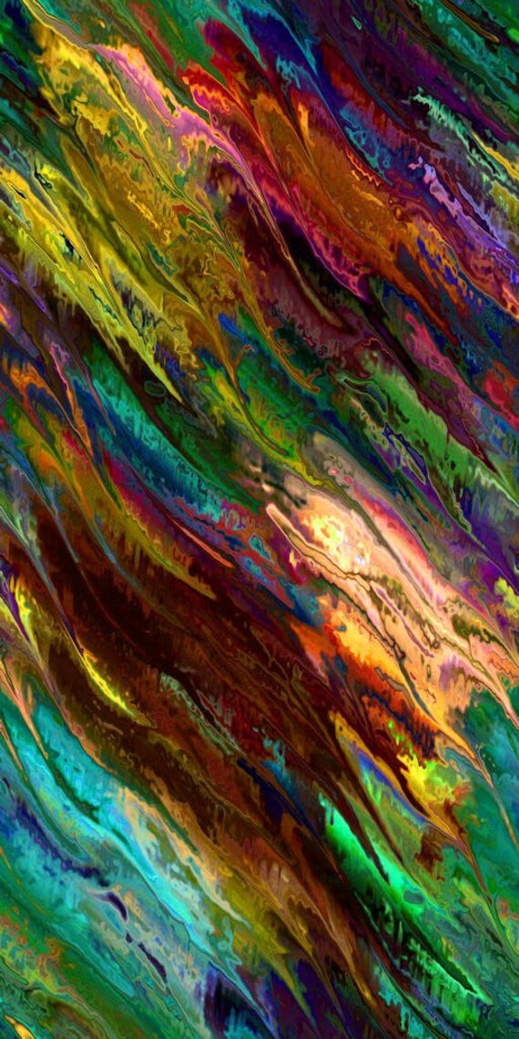 Handmade Artisan Textile Art Velvet Upholstery Fabric Fiber Art Fabric Fall Flames Brilliant