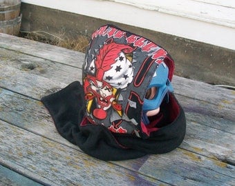Upcycled ICP Shirt Hooded Scarf Scoodie Ready to Ship Insane Clown Posse