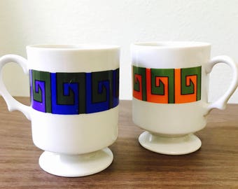 Vintage Pedestal Mugs