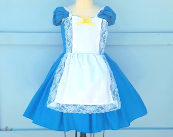 ALICE IN WONDERLAND dress, Alice in Wonderland costume, baby 1st birthday dress, baby dress for girls, turquoise Alice dress, mad tea party