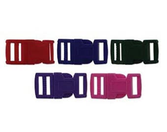 ON SALE 15mm Multi Colored Plastic Paracord Macrame Buckles 6 complete sets