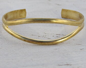 Metal Bracelet Blanks Brass Adjustable Cuff with Eye opening 1508 - 1 pieces