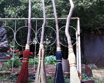Rustic Wedding Besom in your choice of Natural, Black, Rust or Mixed Broomcorn - Jumping Broom & Handfasting Broom