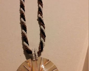 Multi bead faux shell necklace