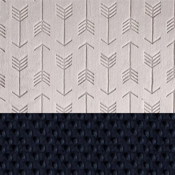 Minky Baby Blanket Boy, Gray Arrow Navy Personalized Baby Blanket // Arrow Baby Blanket // Baby Shower Gift