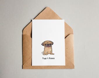 Old Pug Reclined Square Greeting Card- Pug Dog Card,pug Dog - View #5
