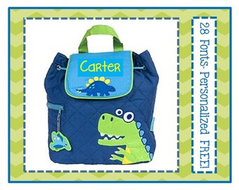 28 Fonts- Personalized Toddler DINO Quilted Backpack- Preschool/ Day Care/ Diaper Bag