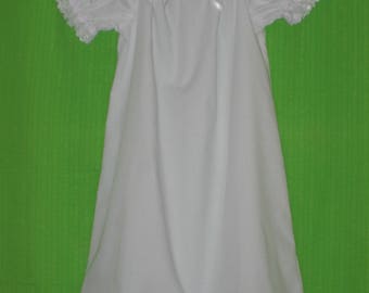 White poplin nightie for 6 year old girl.