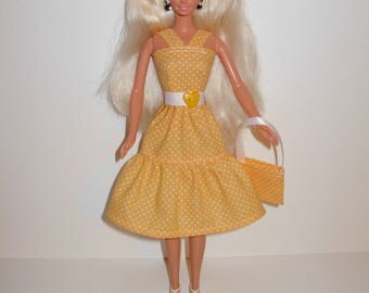 Handmade barbie clothes CUTE dress and bag 4 barbie doll