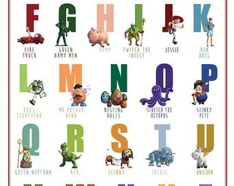 printable alphabet lightning mcqueen cars abc poster decor