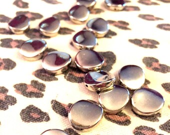 Supplies - Silver Diagonal Drilled Plastic Beads - Quantity 16