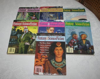 Seven 7 Vintage Fantasy & Science Fiction Magazines Sci Fi Fantasy Science Fiction, 1996