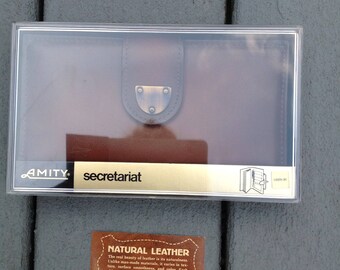 Vintage AMITY Leather Wallet / Amity Secretariat Wallet / Brown Cowhide Amity Wallet / NOS