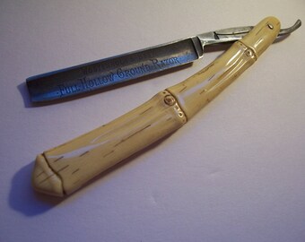 Antique Signed STRAIGHT RAZOR - Hollow Ground - No Damage - USA Shipped Insured - Will Ship Int'l