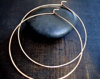 Thin Rose Gold Hoop Earrings - M, L, XL, Really Big