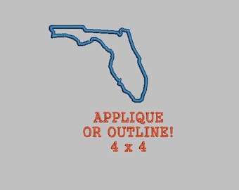 Buy 1 Get 1 Free! State of Florida Applique Florida Embroidery Design Florida Outline Embroidery Design Florida Embroidery Design Sunshine