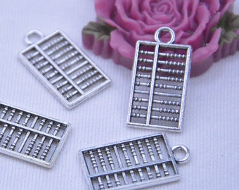 16 abacuses, abacus pendant, antique silver abacus pendant, abacus charm, alloy abacus necklace, Jewelry abacus drops 13x24mm