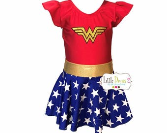 Wonder Women Leotard & Skirt (Child) Costume