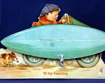 Vintage German Victorian Honeycomb Stand Up Valentine Card, 1920s