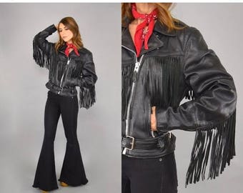 SUMMER SALE 80's Black Leather Motorcycle Jacket