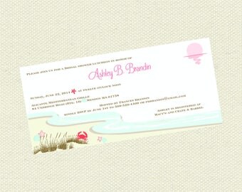 beach scape invitation, shower invitation, birthday invitation, event, party,