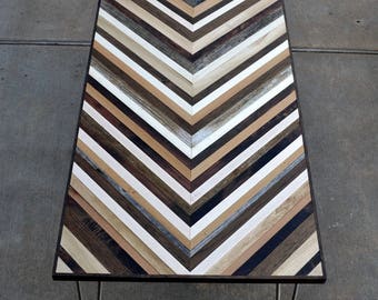 Chevron Desk with Hairpin legs - Reserved for Ronnie