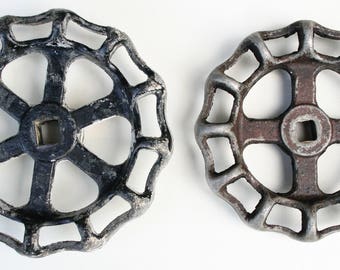 Vintage Valves- Faucet Handles-Unique LG Knobs -Vintage Hardware-Factory-Machinery Handle-Steam Punk Knob, Industrial Chic
