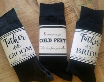 Wedding Cold Feet Sock Wrap, Cold Feet Label, Groom Gift, Father of the Bride Gift, Father of the Groom Gift, groomsmen best man gifts