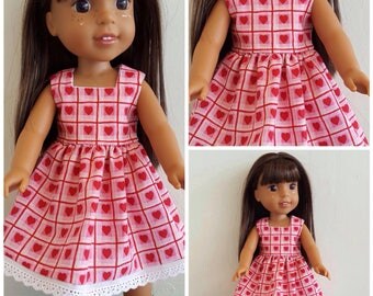 Wellie Wisher Doll Clothes Heart Dress For the 14 Inch doll