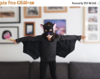 Bat halloween costume, kids halloween costume, bat mask, bat wings, bat t-shirt, bat costume girl, bat costume boy, unisex costume, bat kit