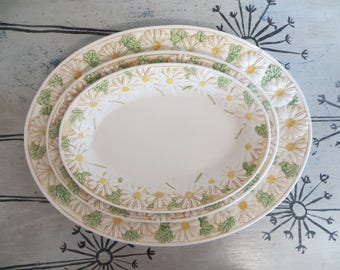 Vintage Metlox Poppytrail Serving Platters Serving Plates Daisy Made in Calif Springtime