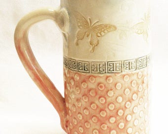Butterfly ceramic stoneware coffee mug 20oz stoneware 20D039