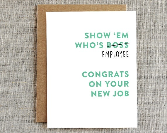 New Job Card Congratulations Greeting Card Employee Greeting