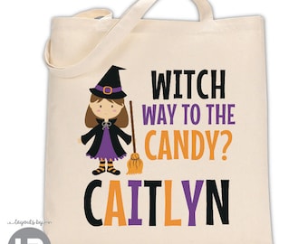 Personalized Trick or Treat Halloween Bag - Witch Trick-or-Treat Bag - Personalized Halloween Bag - Candy Bag - Witch Costume Bag