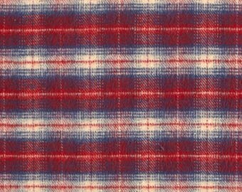 Curtain Panels or Valance - Red Navy plaid