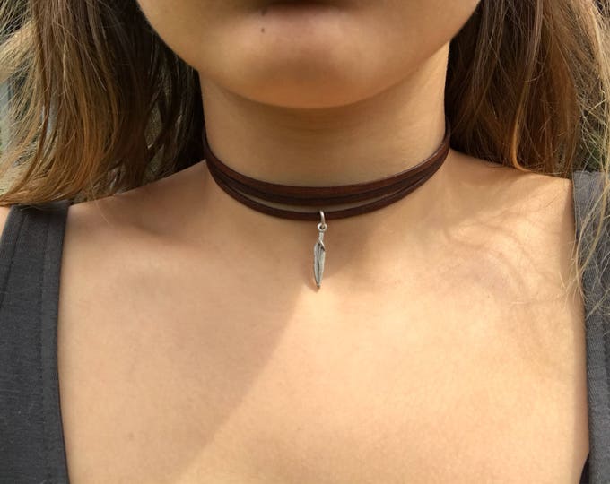 Women choker,Leather choker, layered choker,triple choker, boho leather choker, women necklace,women jewelry,leather necklace,women necklace