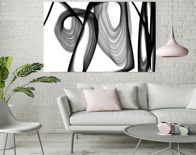 Abstract Expressionism in Black And White 9. Unique Abstract Wall Decor, Large Contemporary Canvas Art Print up to 72" by Irena Orlov