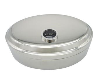 Bordered EMC2 Einstein Pendant Oval Trinket Jewelry Box