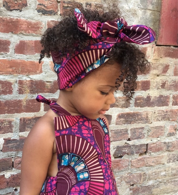 African Ankara Print Baby Toddler Girl Headwrap Head Wrap Bow