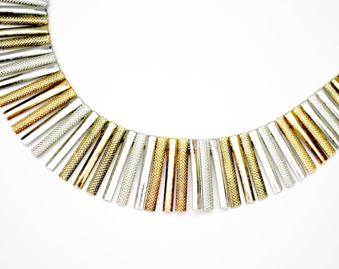 Cleopatra Fringe Necklace - Italy Italian - Sterling silver - Gold plated - mix metal - Collar choker necklace