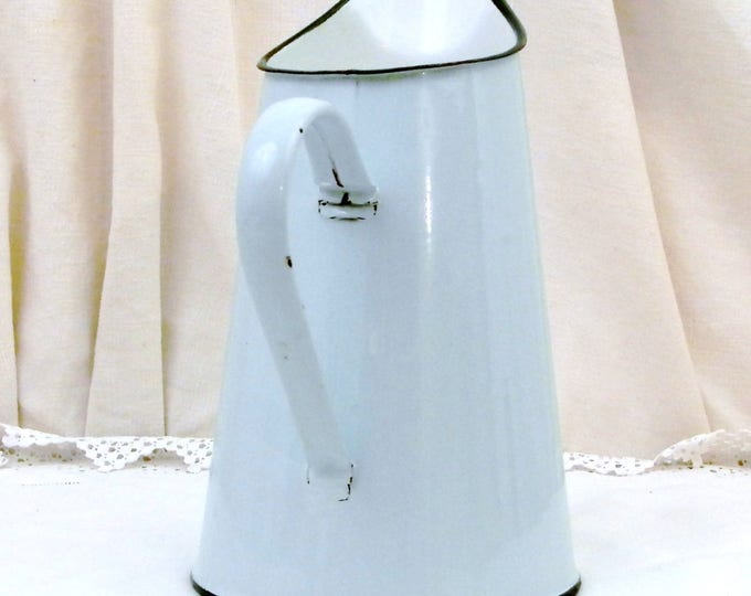 Vintage Mint Green Enamel French Pitcher, Enamelware Pale Green Jug, Rustic Rural Country Cottage Decor, Farmhouse Kitchen from France, Vintage Mint Green Enamel French Pitcher, Enamelware Pale Green Jug, Rustic Rural Country Cottage Decor, Farmhouse Kitchen from France,