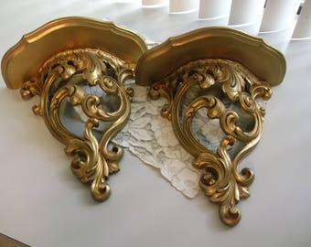 Pair of Syroco Wall Shelves