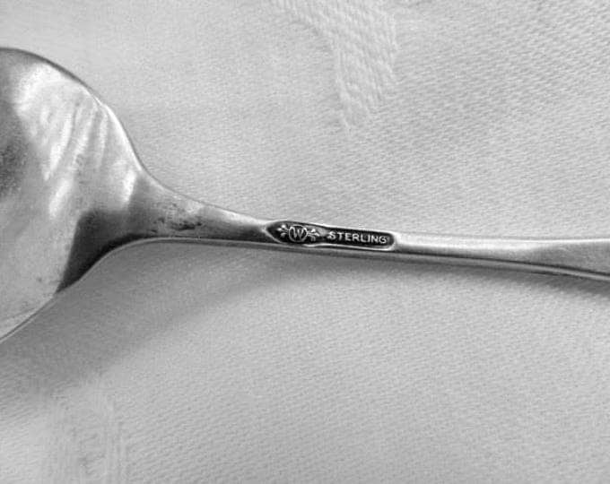 Antique Sterling Baby Spoon Pusher, Forget-Me-Not Flowers, Baby Gift, Christening, New Baby