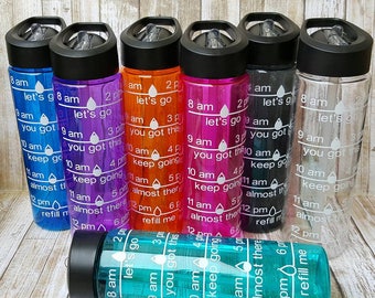 Personalized Intake Water Bottles / Intake Water Bottle / Motivational Bottles / Personalized Water Bottles / Water Intake Tracker