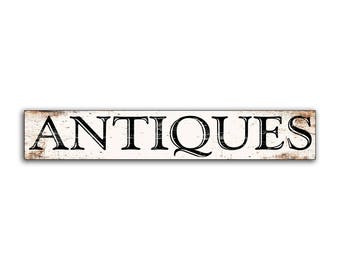 Antiques wood sign Antique wooden handmade sign farmhouse sign antiquites decor cottage business wall decor store sign shop signs