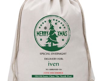 Personalised Santa Sack - Christmas Bag - Santa Bag - North Pole Bag