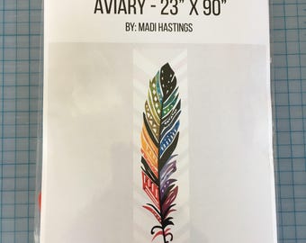 Aviary Laser Cut Applique Quilt by Laser Cut Quilts, Using Alison Glass Chroma Fabrics 23x90 Applique