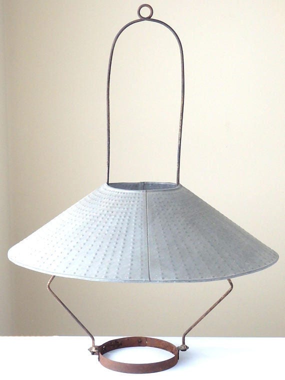 Antique Oil Lamp Hanger General Store Lantern Bracket Tin