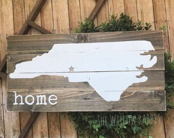 NC Home | Home State | North Carolina | Farmhouse Decor | Home | North Carolina Sign | NC Home Sign